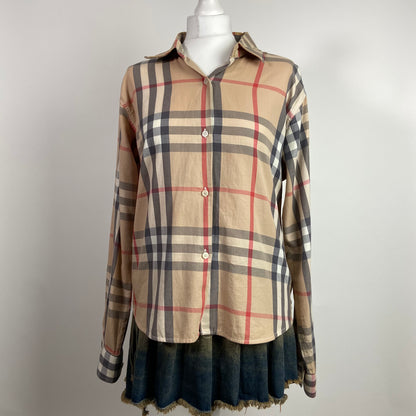 00s Checkered Button Shirt - Size L