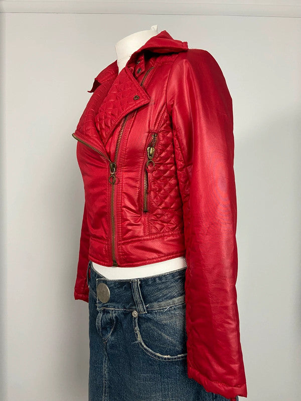 Vintage 00s Puffer Jacket - Size XS - Funky Cat