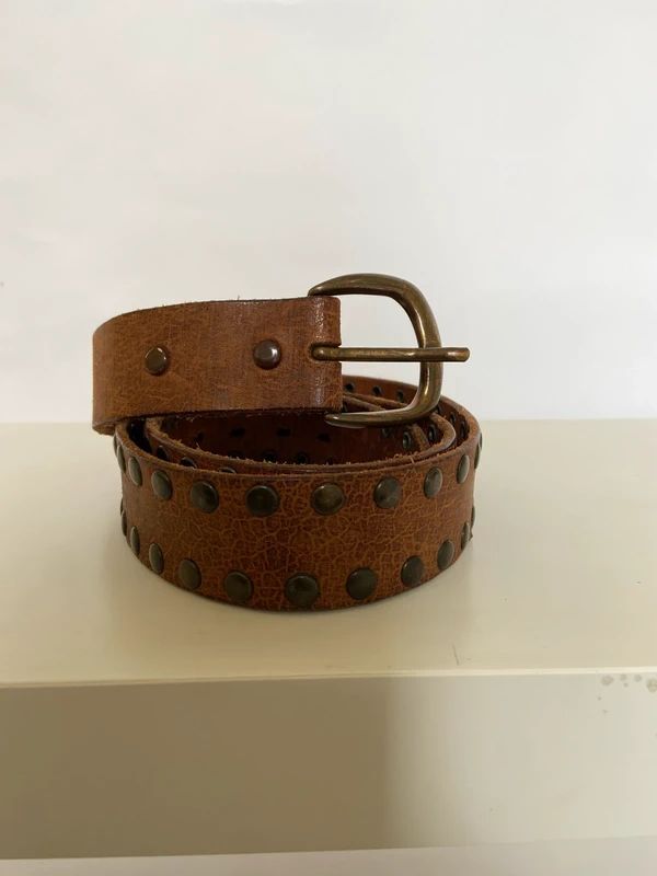 Vintage Studded Leather Belt - Funky Cat