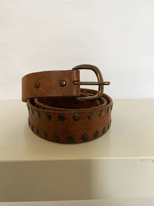 Vintage Studded Leather Belt - Funky Cat