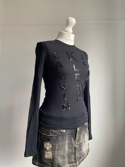 Vintage 00s Sequin Grunge Top - Size M