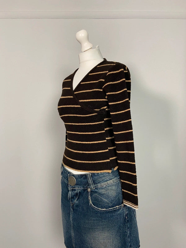 Vintage 00s Striped Top - Size XS