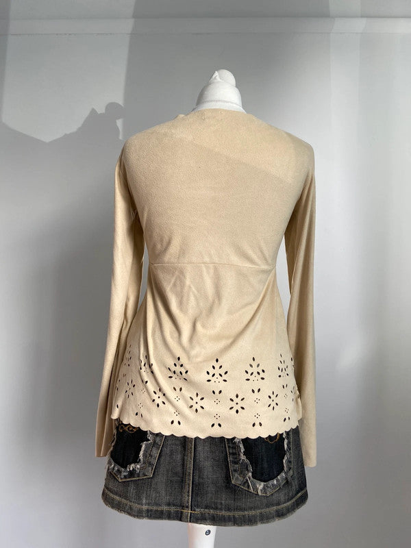 Vintage 00s Babydoll Style Top - Size M - Funky Cat