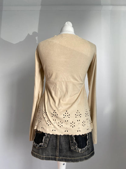 Vintage 00s Babydoll Style Top - Size M - Funky Cat