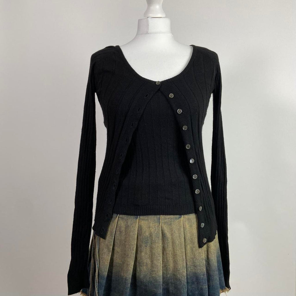Dolce & Gabbana Ribbed Cardigan & Vest Set - Size XS - Funky Cat