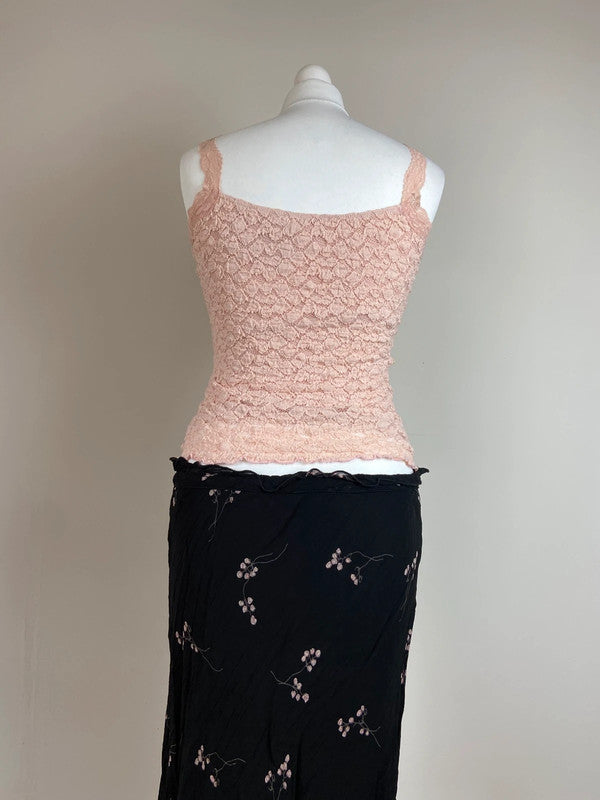 90s Pink Lace Cami - Size XS