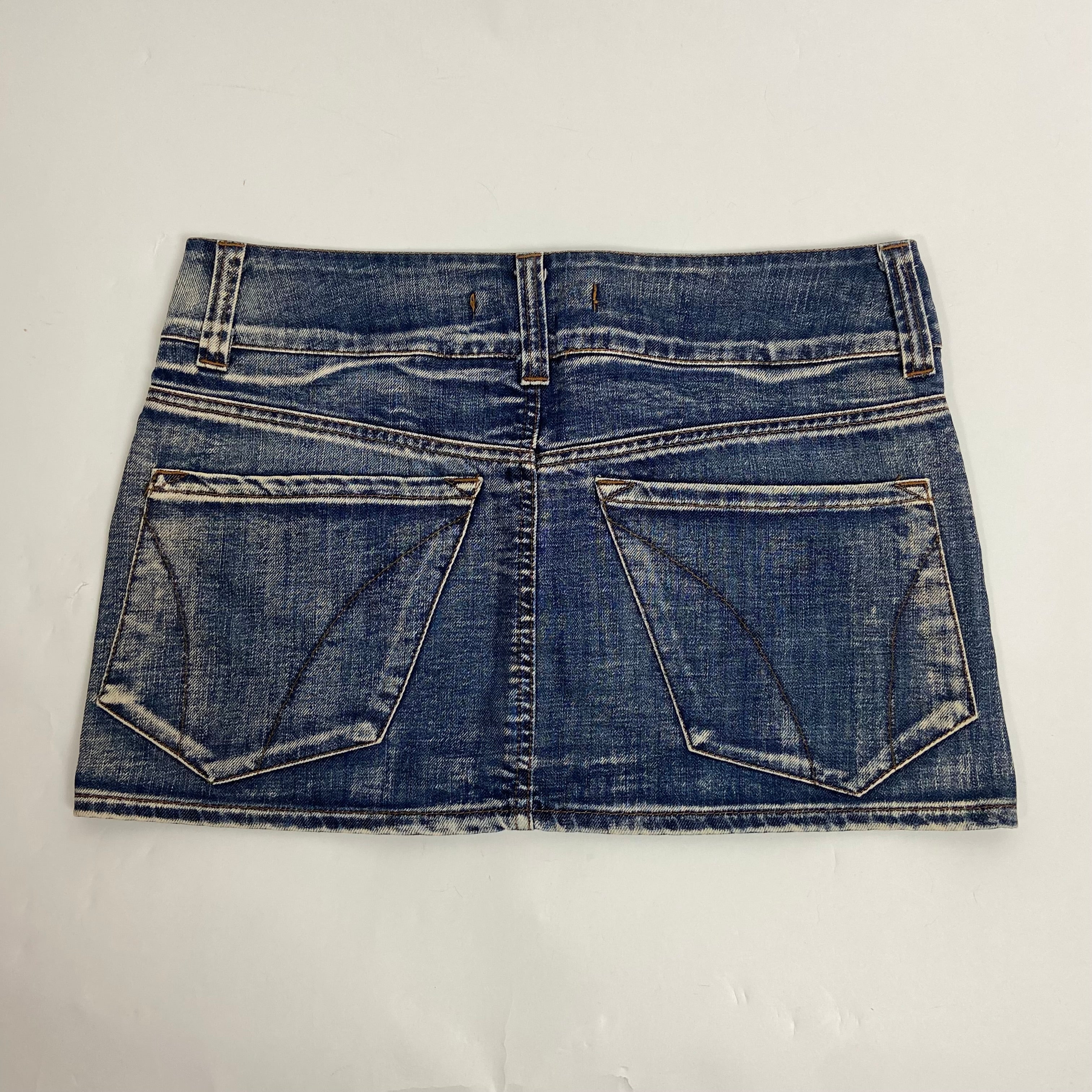 00s Low Rise Denim Mini Skirt - Size L - Funky Cat