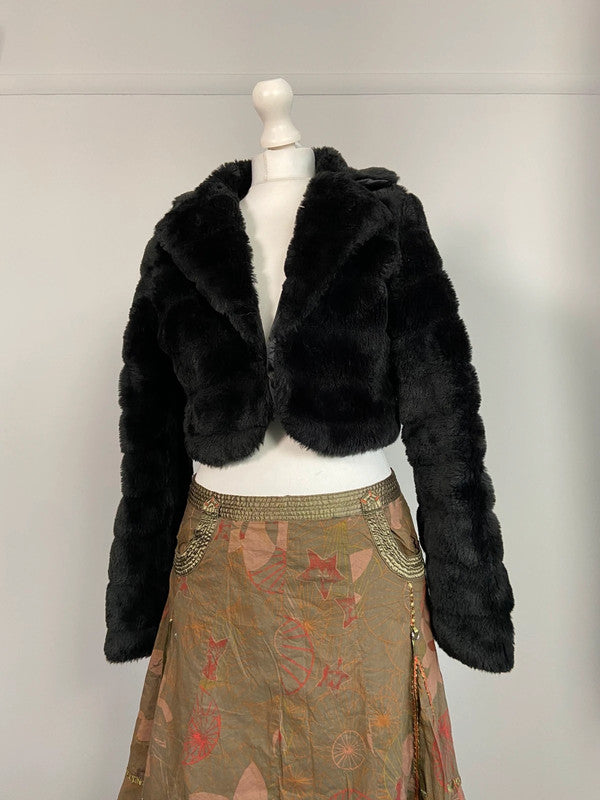 Vintage Faux Fur Jacket - Size M - Funky Cat