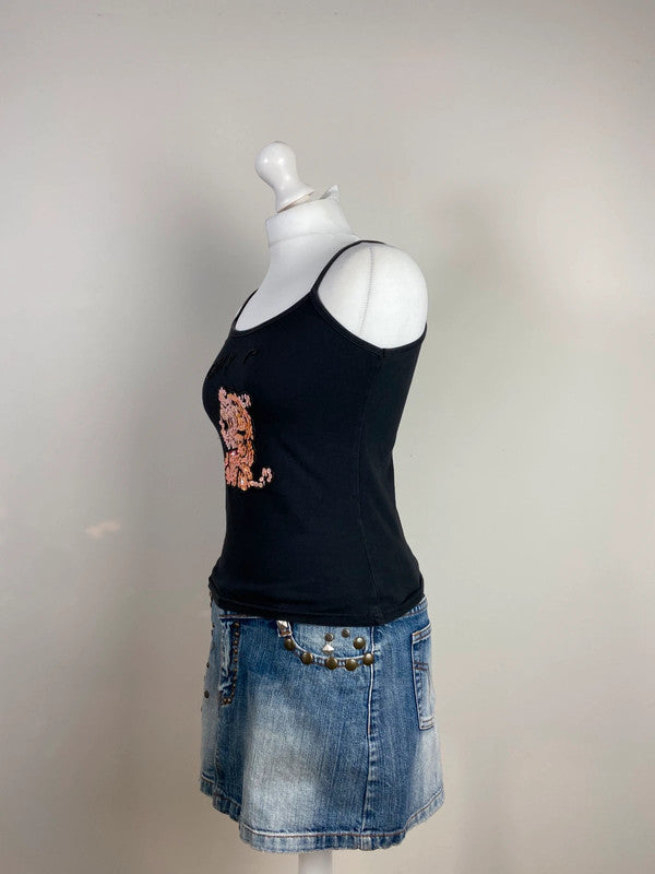 00s Sequin Cami Top - Size S/M - Funky Cat