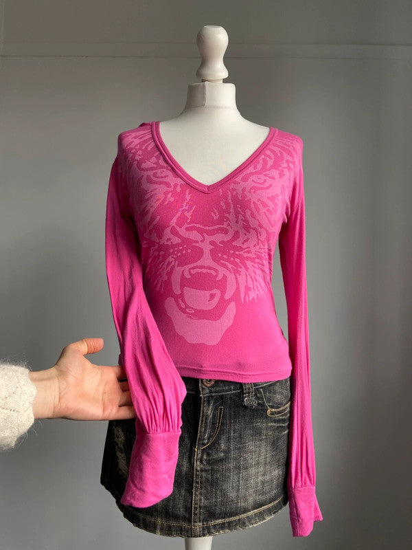 Vintage 00s Tiger Print Top - Size S/M