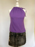 Vintage 00s Ruched Halter Neck Top - Size S