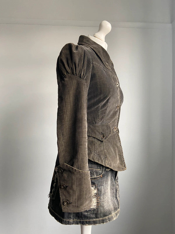 Vintage 00s Whimsical Fitted Jacket - Size S - Funky Cat