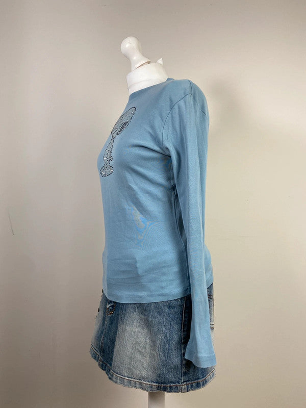 00s Embellished Long Sleeve - Size M/L - Funky Cat