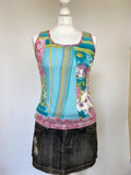 Blumarine Graphic Print Mesh Vest Top - Size S/M