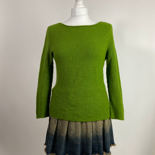 00s Green Boat Neck Jumper - Size M/L