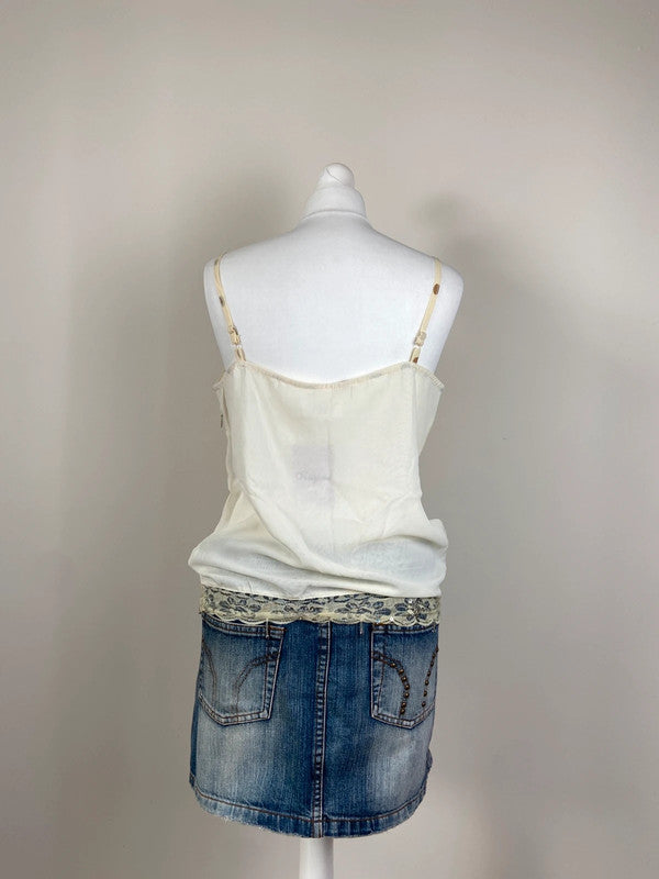 00s Polka Dot Sequin Cami Top - Size L - Funky Cat