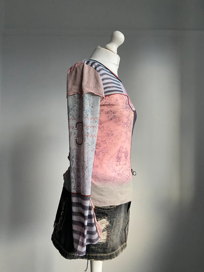 Cop Copine Graphic Print Top - Size S