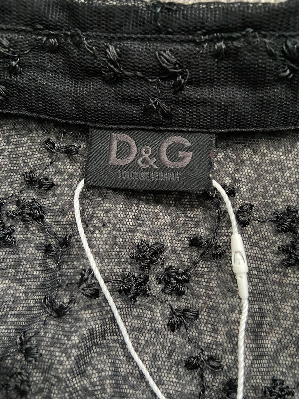 D&G Embroidered Mesh Top - Size S - Funky Cat
