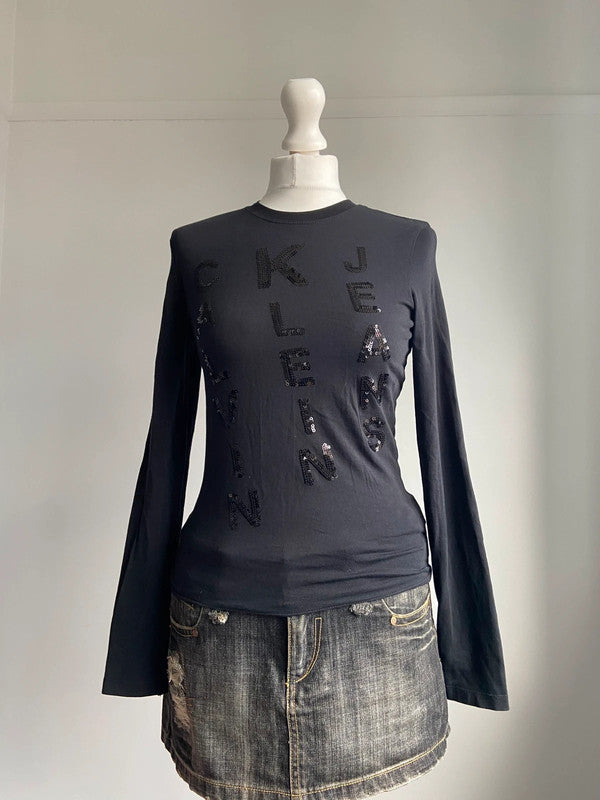 Vintage 00s Sequin Grunge Top - Size M