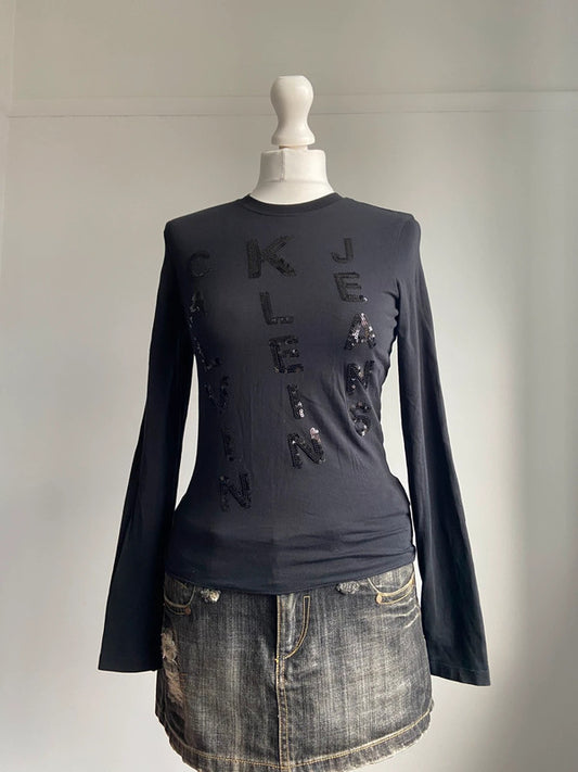 Vintage 00s Sequin Grunge Top - Size M