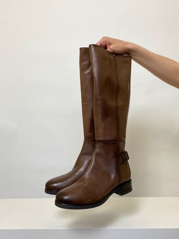 Vintage Leather Buckle Boots - Size 4 - Funky Cat