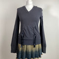 Adidas Grey Hoodie With Ruched Detailing - Size S - Funky Cat