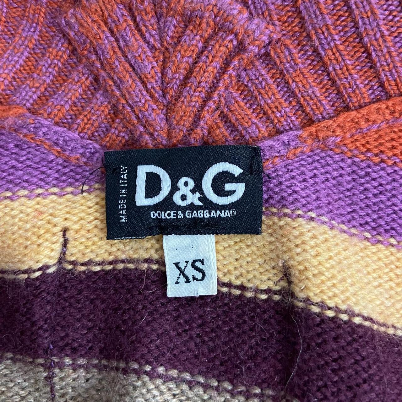 Dolce & Gabbana Multicoloured Striped Knit T-Shirt - Size XS - Funky Cat