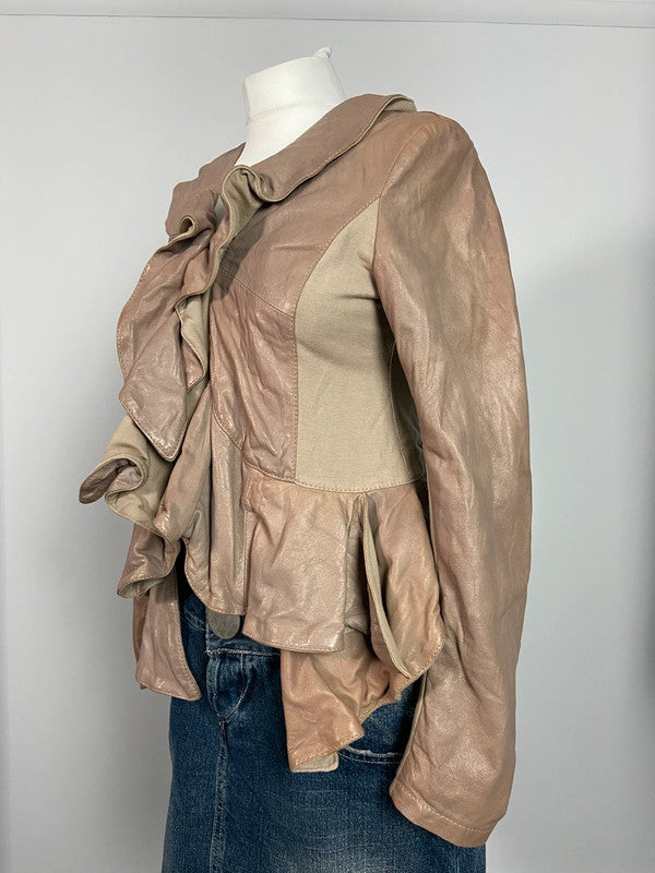 Vintage Deconstructed Leather Jacket - Size S