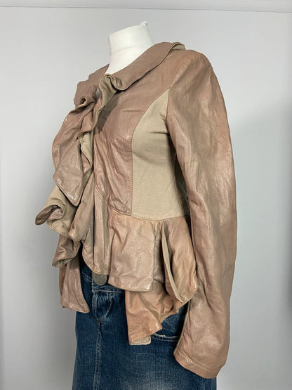 Vintage Deconstructed Leather Jacket - Size S