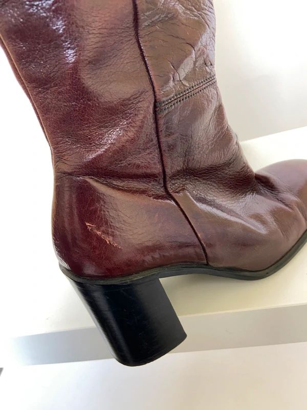 Vintage Boho Hippie Chunky Heel Boots - Size UK 6