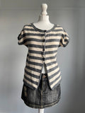 Vintage 00s Striped Wool Cardigan - Size L - Funky Cat