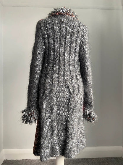 Save The Queen Knitted Maxi Cardigan - Size L - Funky Cat