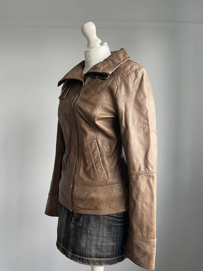 Vintage Buckle Leather Jacket - Size S/M - Funky Cat