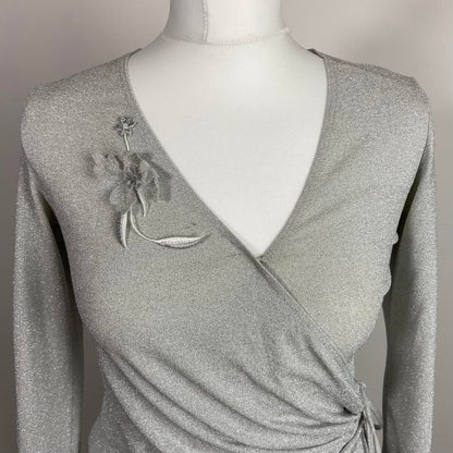 00s Silver Shimmery Top - Size S