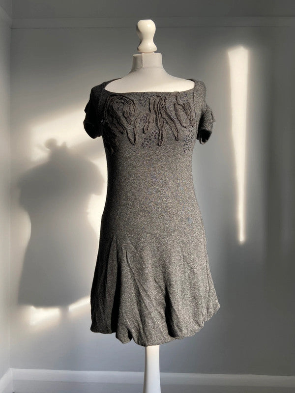 Vintage 00s Sequin Knitted Dress - Size S - Funky Cat