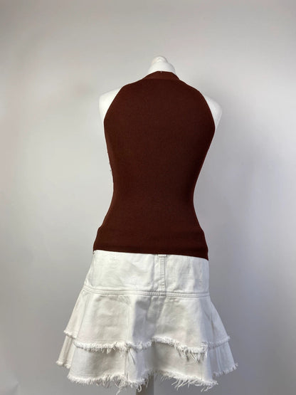 90s Brown Sequin Top - Size S