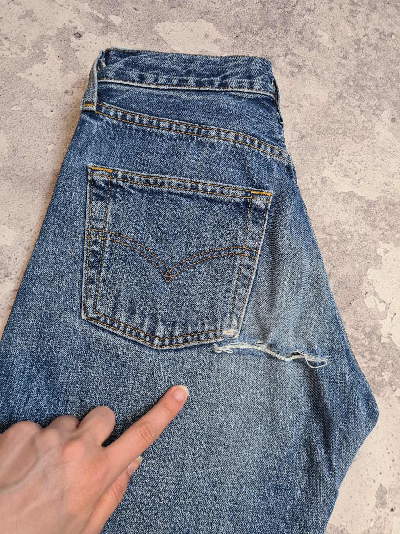 Vintage Y2K Levi s 501 Jeans W27 Funky Cat