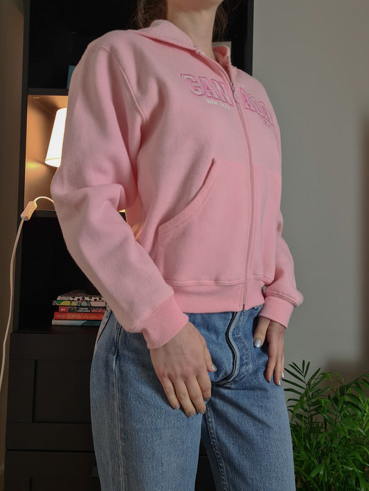 Baby pink zip up hoodie - Funky Cat