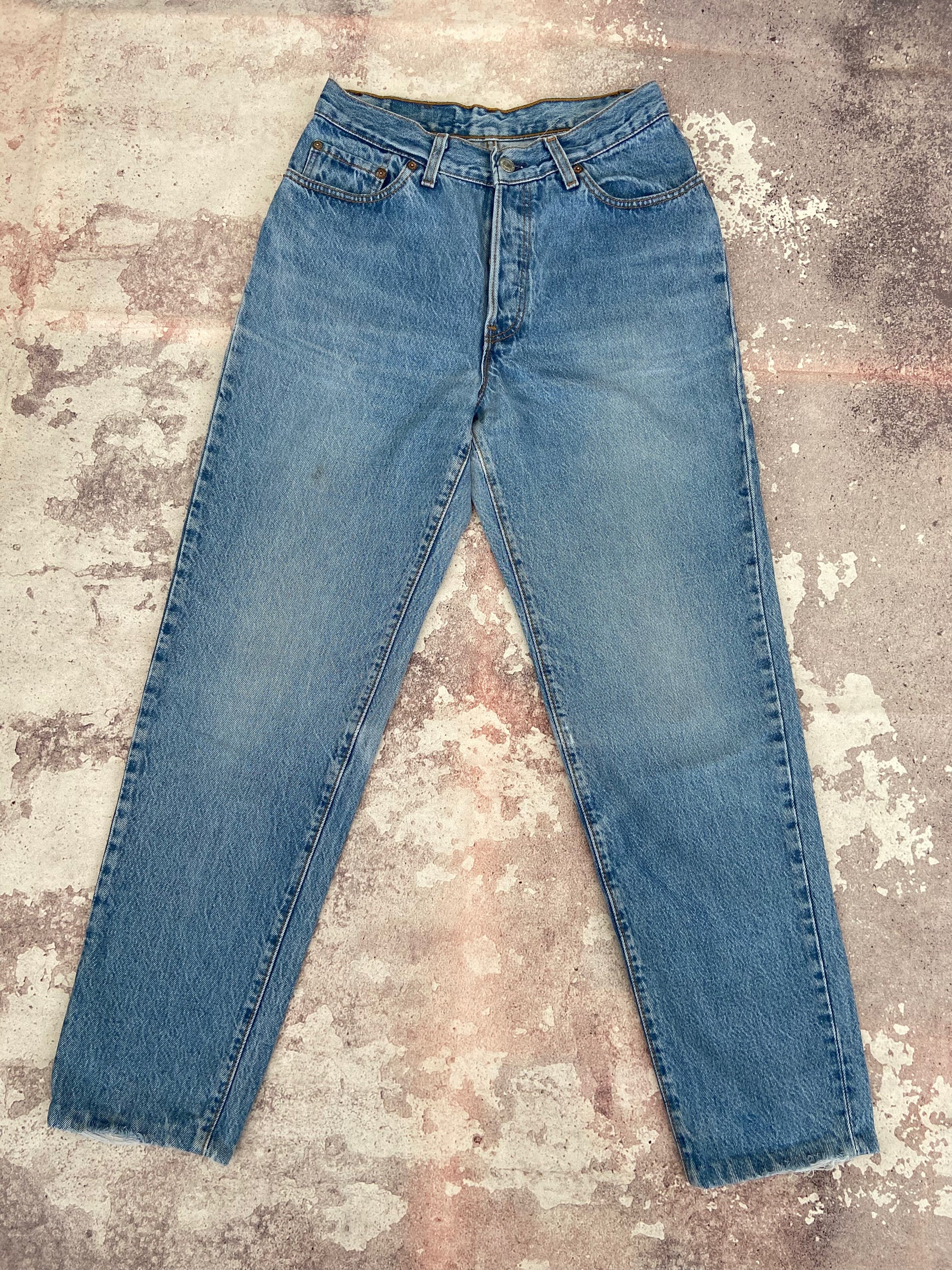 Vintage 80s Levi s 17501 Jeans W28 Made in USA Funky Cat